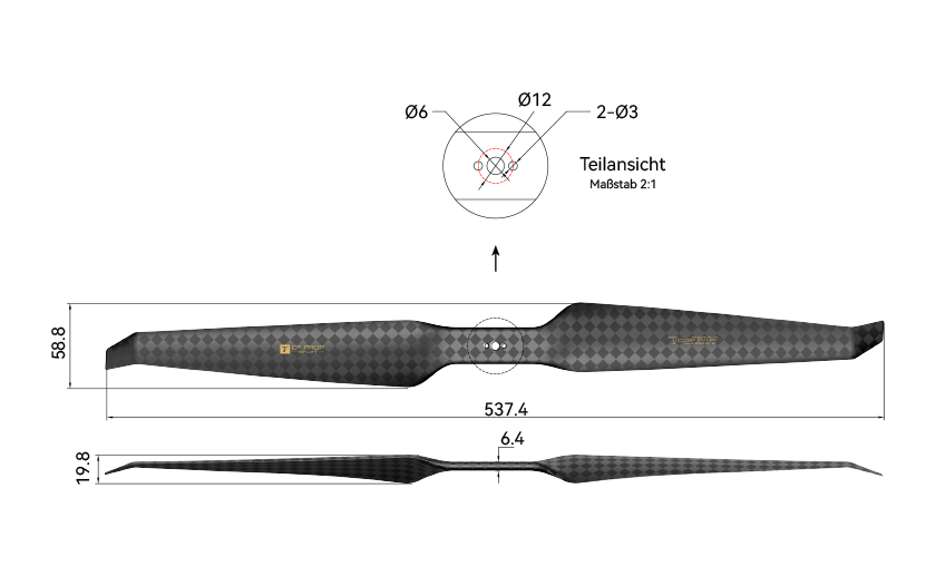 HEP-L 21 Inch Propeller Engineering Drawing (German Version).png